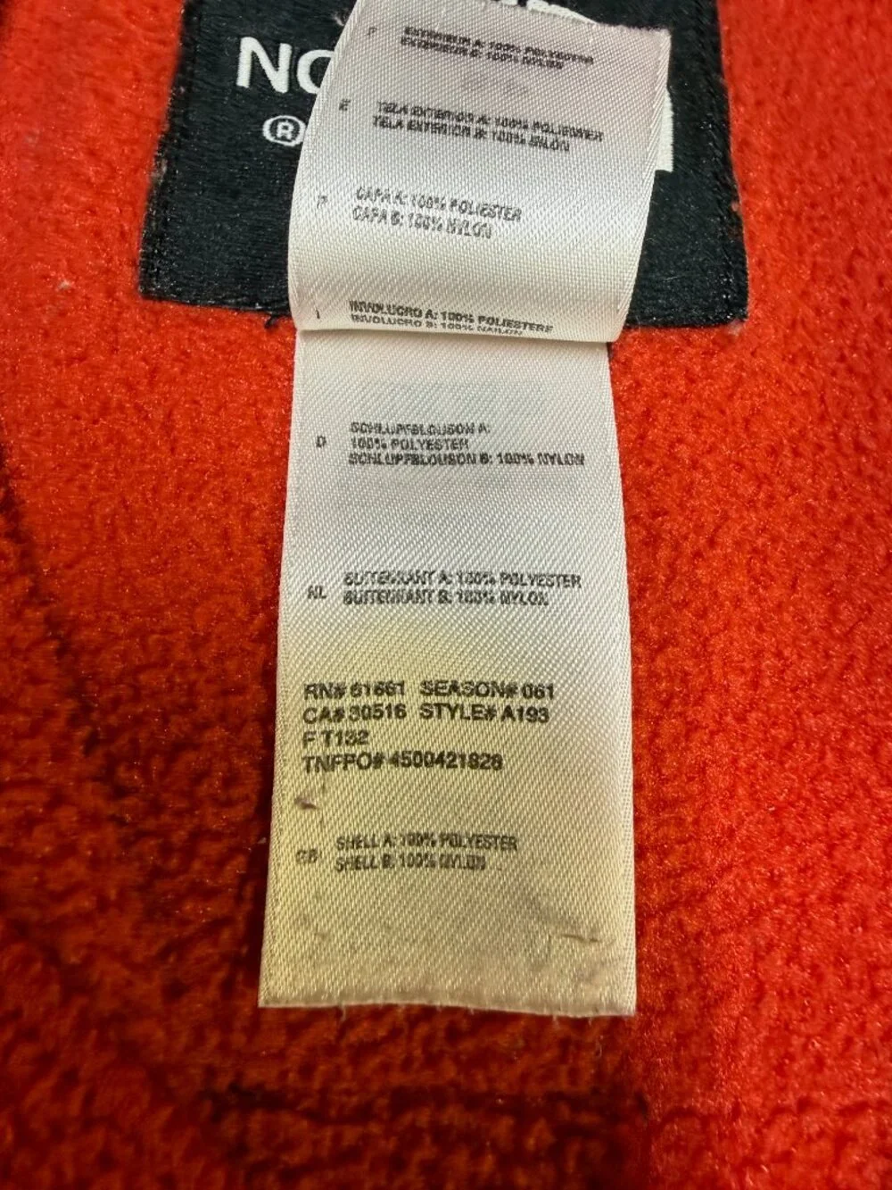 The North Face Men’s Denali Jacket‎ Small Red Gray Fleece EUC